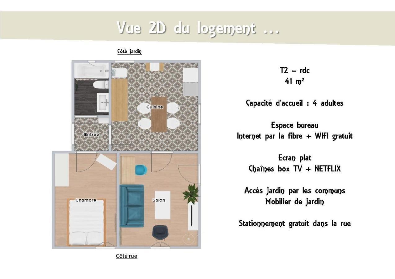 Le 62 - Spacieux T2 Avec Jardin, Parking & Tramway Гренобль Экстерьер фото