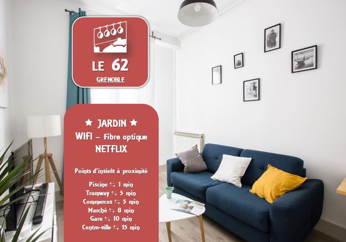Le 62 - Spacieux T2 Avec Jardin, Parking & Tramway Гренобль Экстерьер фото